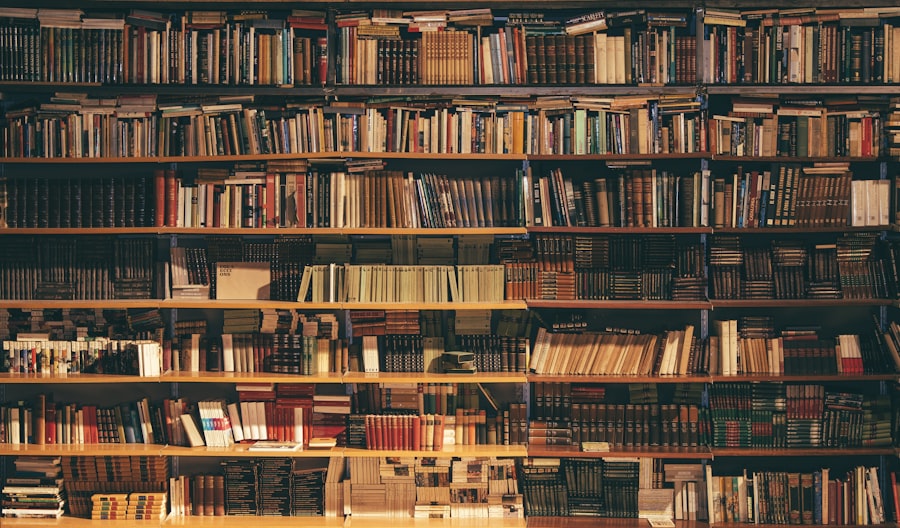 Shelves of printed programme guides and community directories in the guidance office